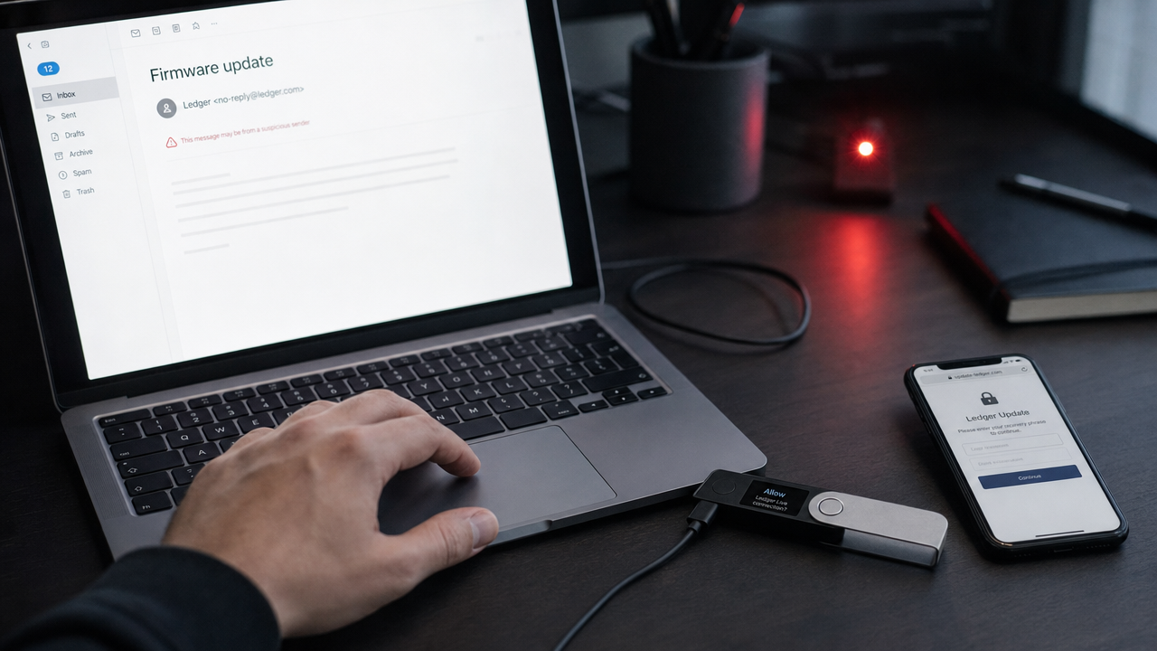 Phishingbedragare utnyttjar Ledger-skandalen med falsk firmware-uppdatering