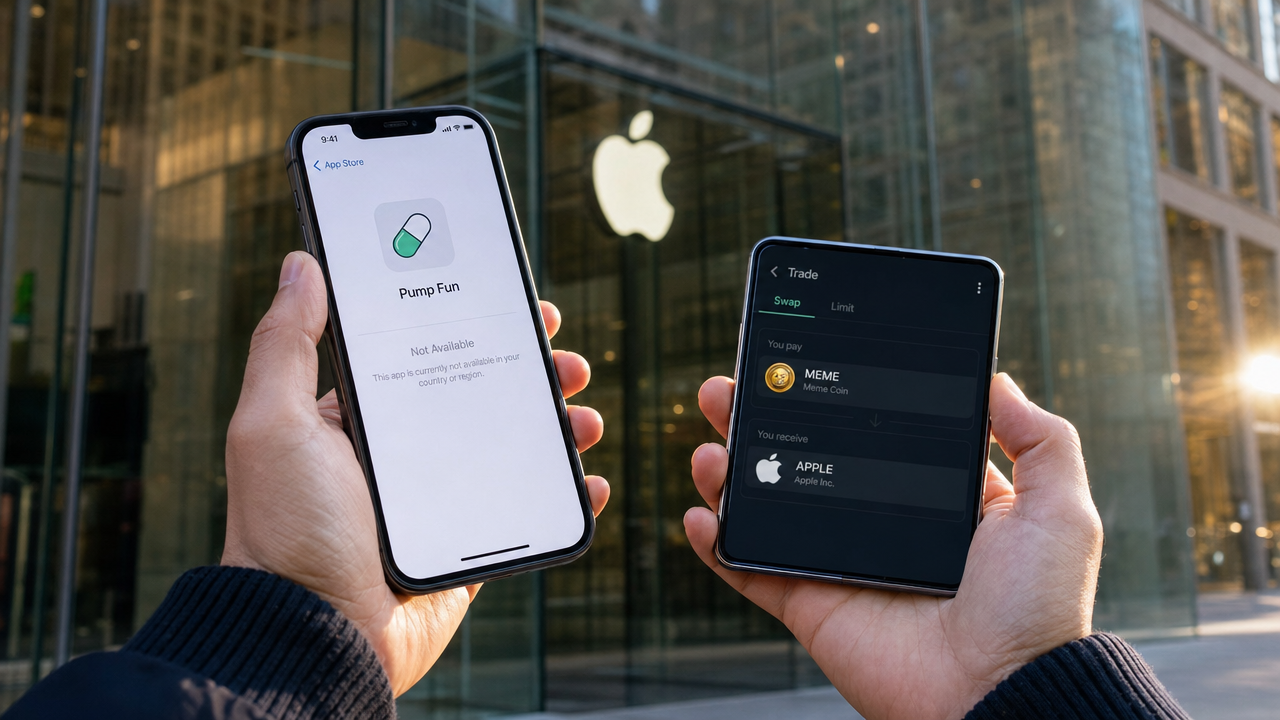 Apple tar bort Pump Fun-appen efter lansering av handelspar mot aktier