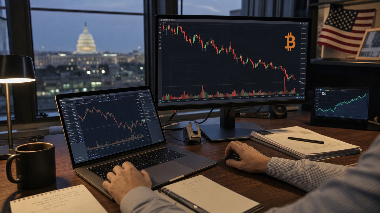 Bitcoin faller tillbaka inför den amerikanska senatens omröstning om Clarity Act och stigande oljepriser