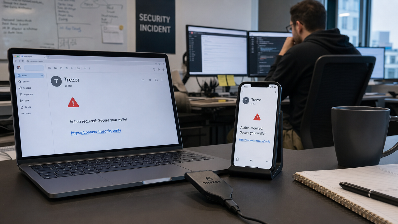 Trezor varnar för phishingattack efter intrång hos e-postleverantör