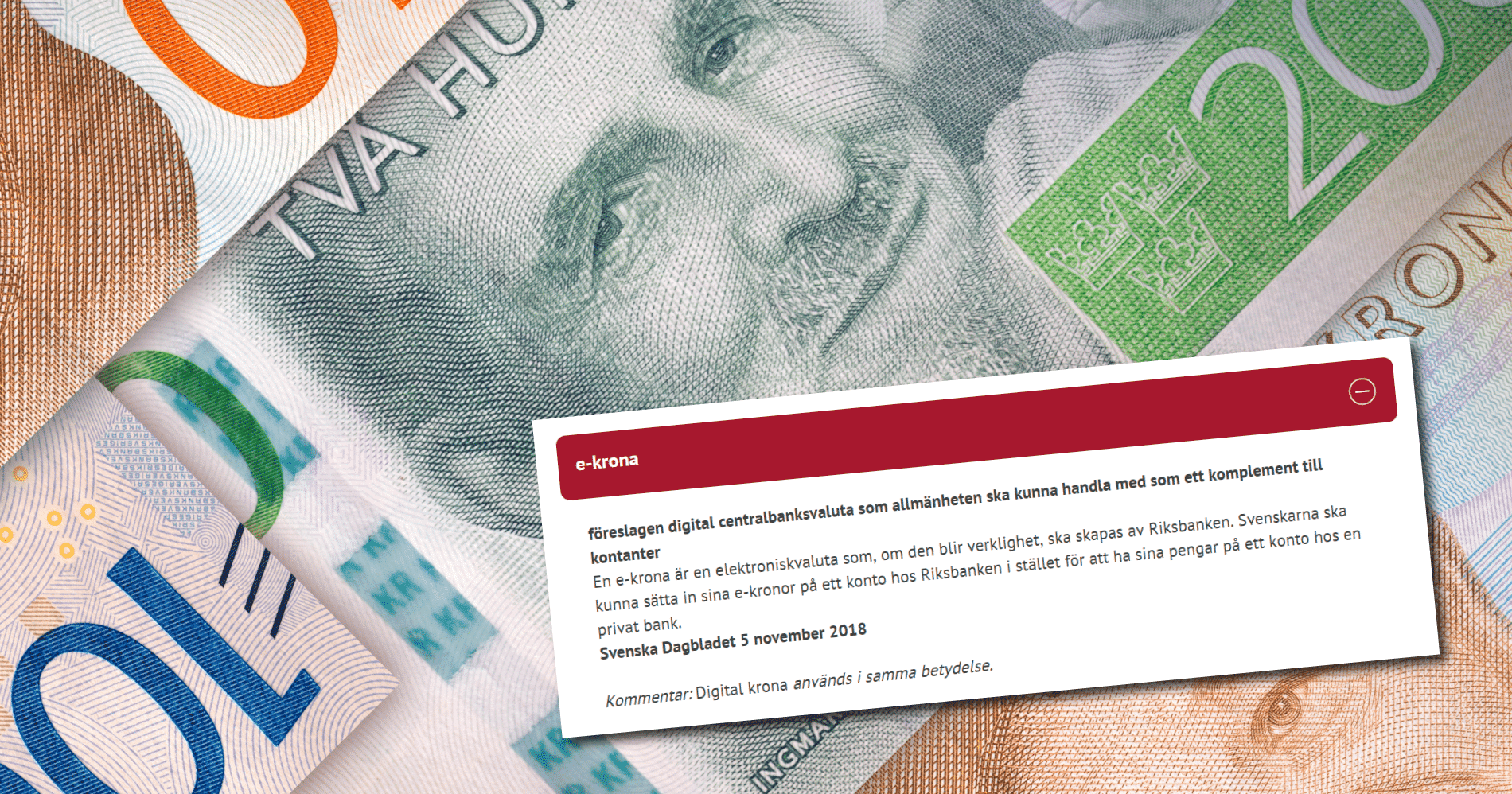 "E-krona" finns med på nyordlistan för 2018.