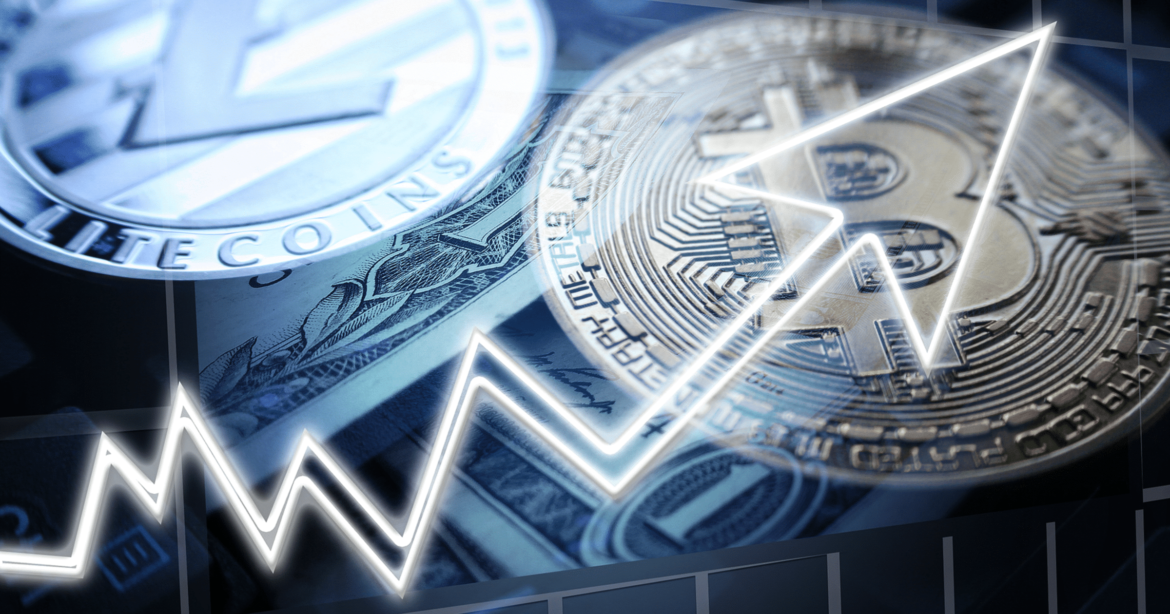 Litecoin och ethereum ökar mest på stigande kryptomarknader.
