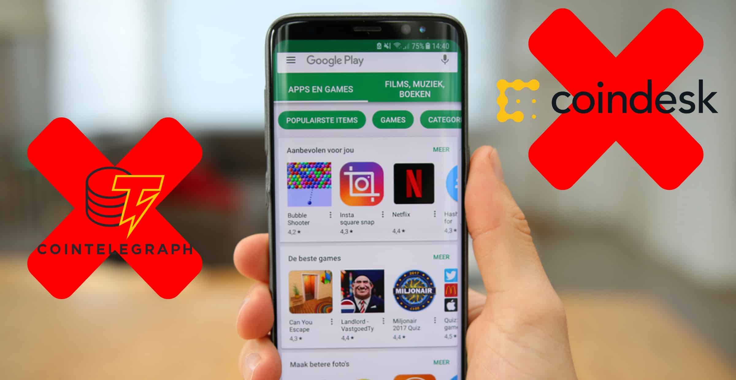 Google Play har tagit ned appar tillhörande två populära kryptosajter