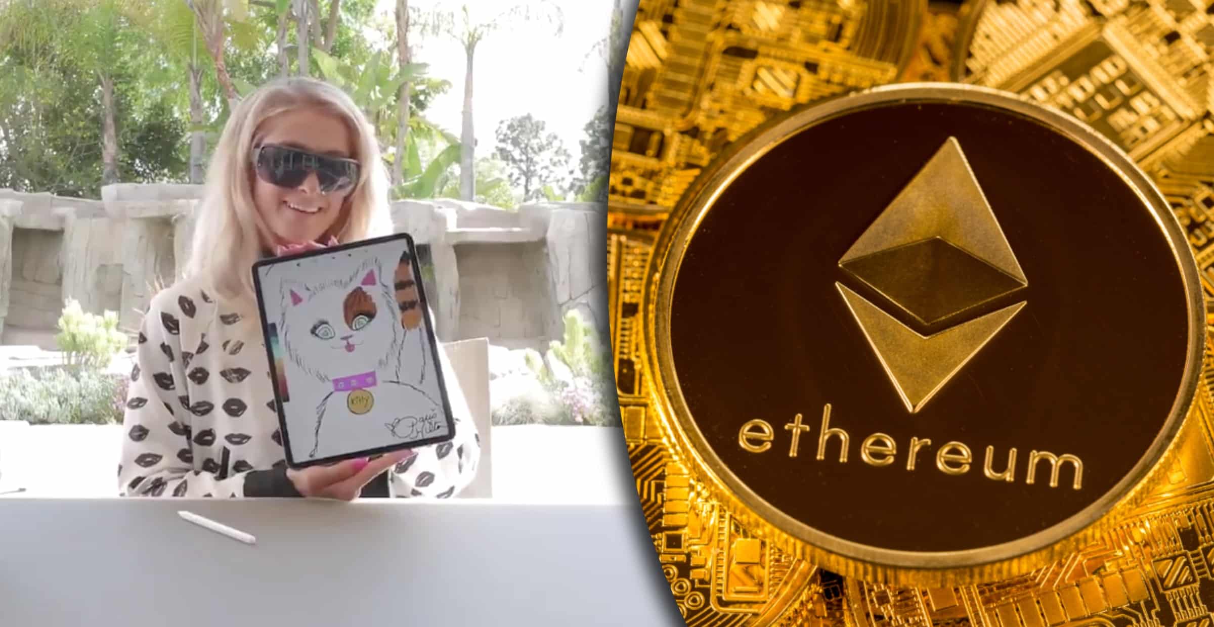 Kryptokatt ritad av Paris Hilton säljs för 150 000 kronor i ethereum